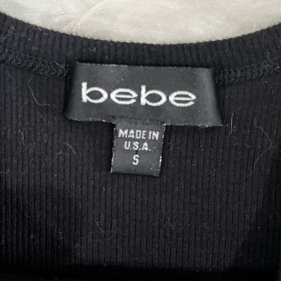 NEW Bebe Y2K Ribbed Bling Rhinestone Graphic Scoop Neck Tank Top S NWOT - Picture 7 of 12